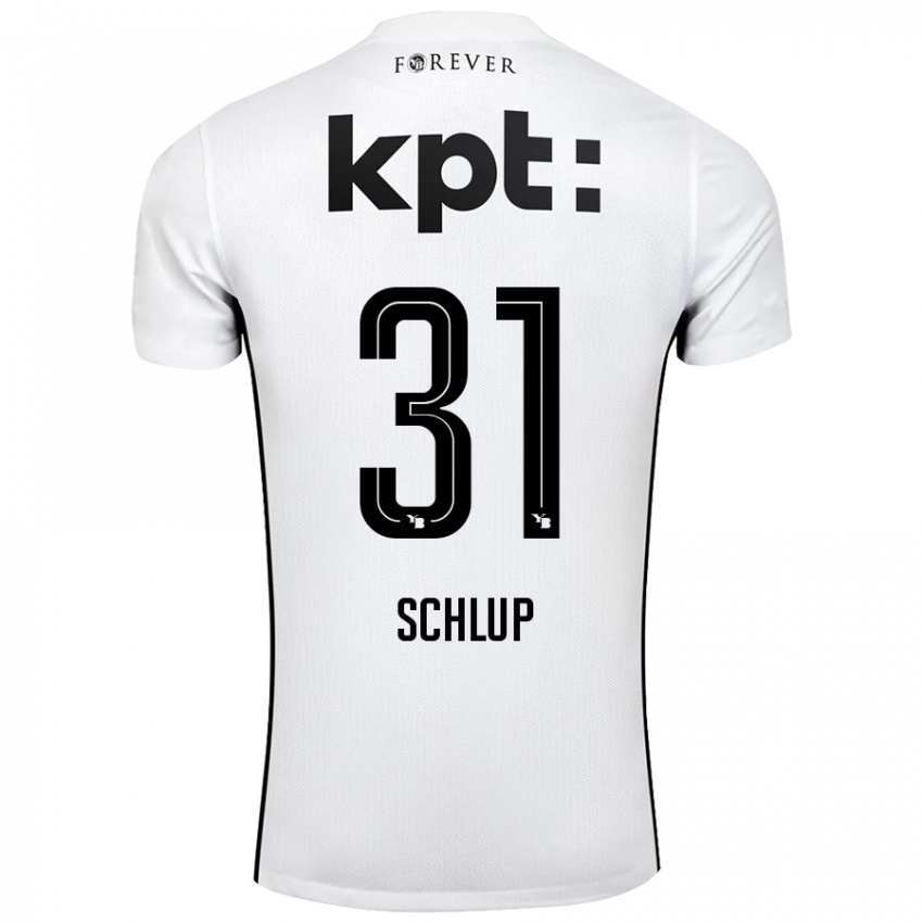 Niño Camiseta Giulia Schlup #31 Blanco Negro 2ª Equipación 2024/25 La Camisa