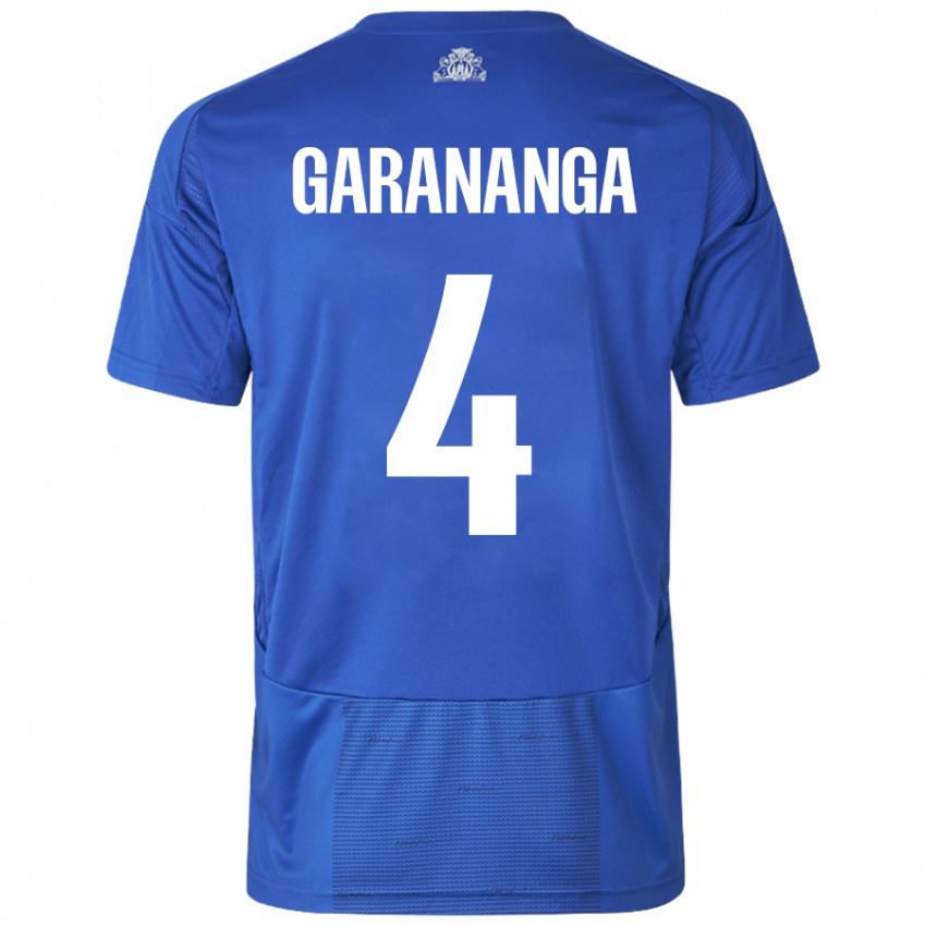 Niño Camiseta Munashe Garananga #4 Blanco Azul 2ª Equipación 2024/25 La Camisa