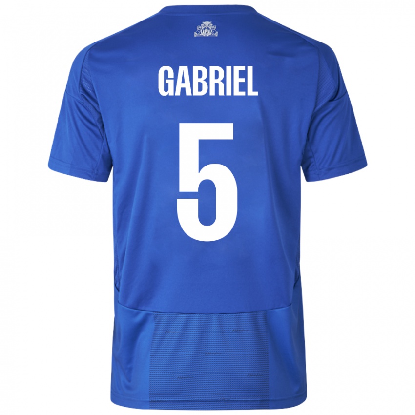 Niño Camiseta Gabriel Pereira #5 Blanco Azul 2ª Equipación 2024/25 La Camisa