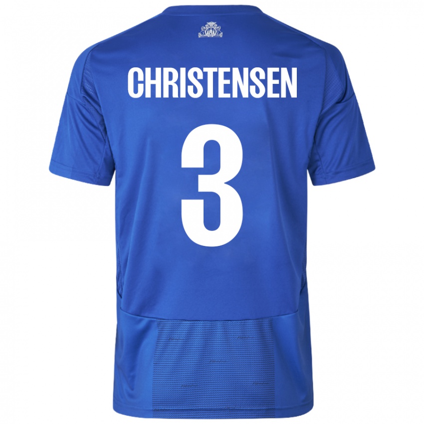 Niño Camiseta Sebastian Christensen #3 Blanco Azul 2ª Equipación 2024/25 La Camisa