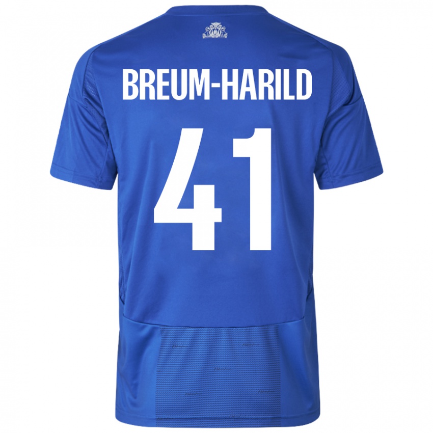 Niño Camiseta Tobias Breum-Harild #41 Blanco Azul 2ª Equipación 2024/25 La Camisa