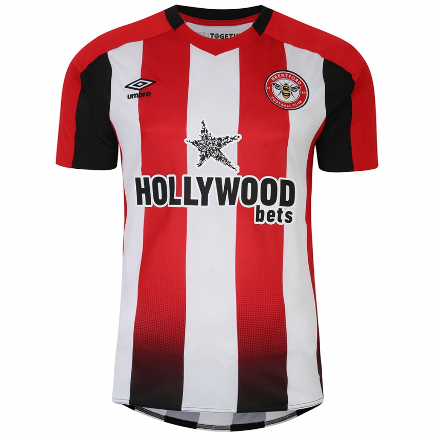 Hombre Camiseta Nathan Collins #22 Rojo Blanco 1ª Equipación 2024/25 La Camisa