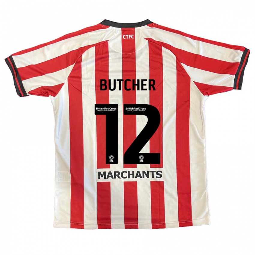 Hombre Camiseta Henna Butcher #12 Rojo Blanco 1ª Equipación 2024/25 La Camisa