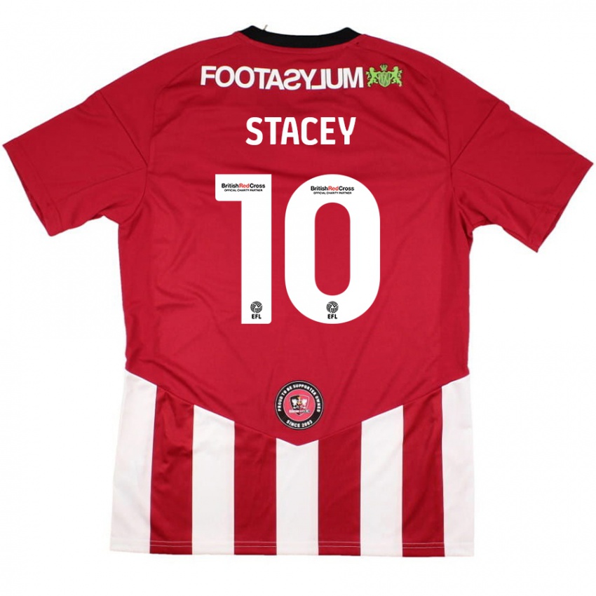 Hombre Camiseta Sarah Stacey #10 Rojo Blanco 1ª Equipación 2024/25 La Camisa