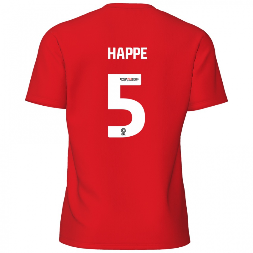 Hombre Camiseta Dan Happe #5 Rojo 1ª Equipación 2024/25 La Camisa