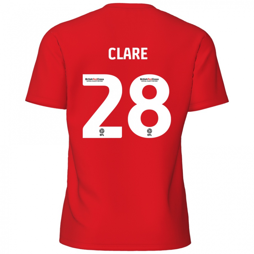 Hombre Camiseta Sean Clare #28 Rojo 1ª Equipación 2024/25 La Camisa