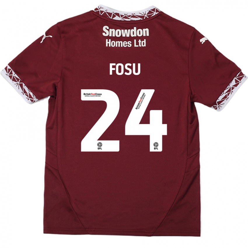 Hombre Camiseta Tariqe Fosu #24 Borgoña 1ª Equipación 2024/25 La Camisa