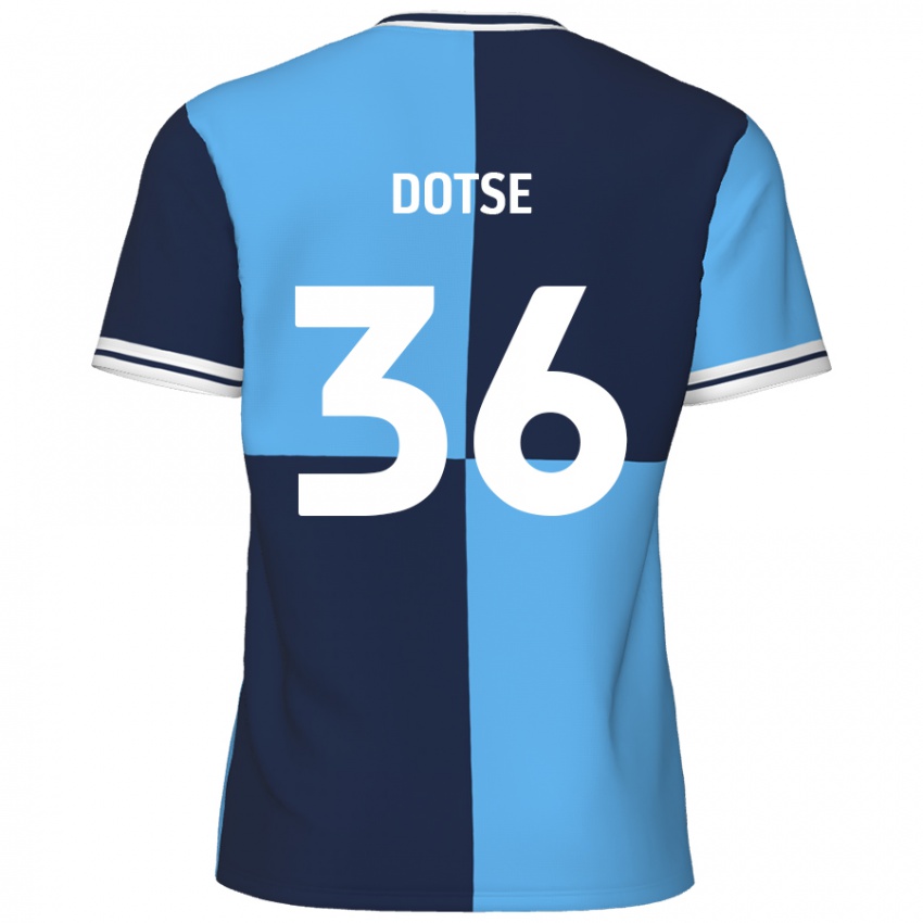 Hombre Camiseta Jahiem Dotse #36 Azul Cielo Azul Oscuro 1ª Equipación 2024/25 La Camisa