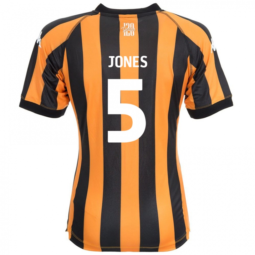 Hombre Camiseta Alfie Jones #5 Negro Ámbar 1ª Equipación 2024/25 La Camisa