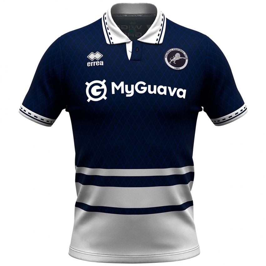 Hombre Camiseta Japhet Tanganga #6 Azul Marino Blanco 1ª Equipación 2024/25 La Camisa