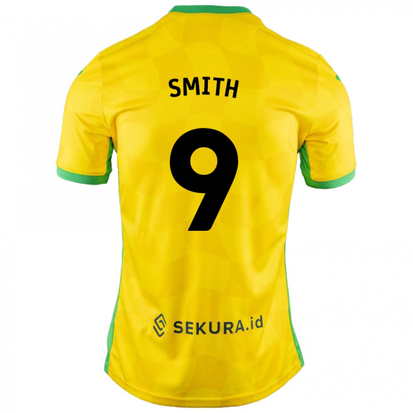 Hombre Camiseta Ellie Smith #9 Amarillo Verde 1ª Equipación 2024/25 La Camisa