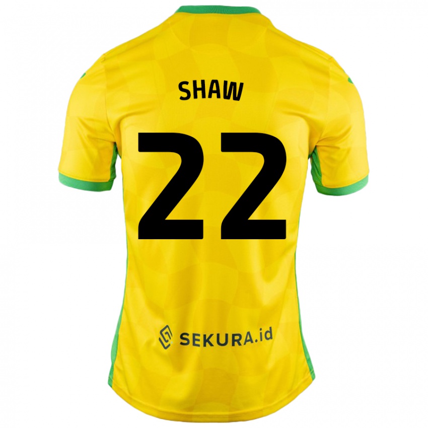 Hombre Camiseta Shannon Shaw #22 Amarillo Verde 1ª Equipación 2024/25 La Camisa