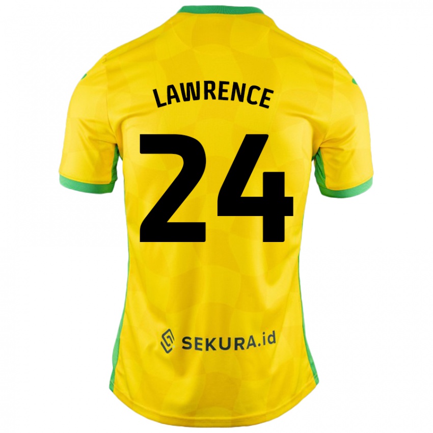 Hombre Camiseta Rachel Lawrence #24 Amarillo Verde 1ª Equipación 2024/25 La Camisa