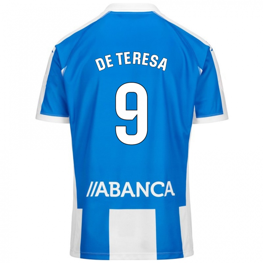 Hombre Camiseta Ana Lucía De Teresa #9 Azul Blanco 1ª Equipación 2024/25 La Camisa