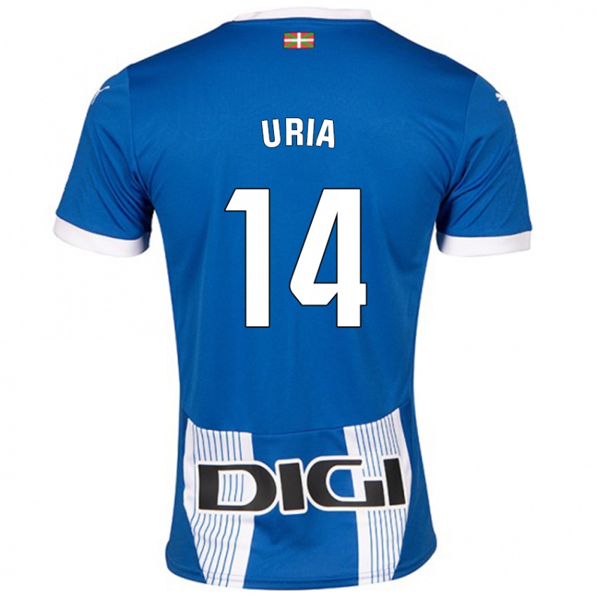 Hombre Camiseta Iker Uria #14 Azul 1ª Equipación 2024/25 La Camisa