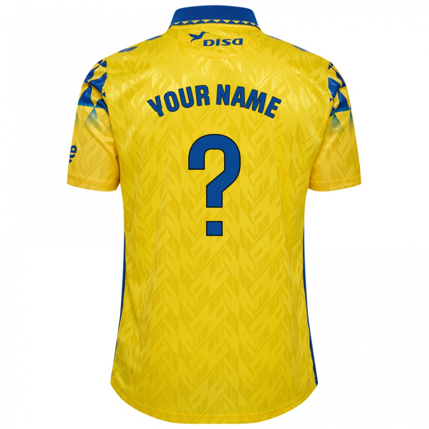 Hombre Camiseta Su Nombre #0 Amarillo Azul 1ª Equipación 2024/25 La Camisa