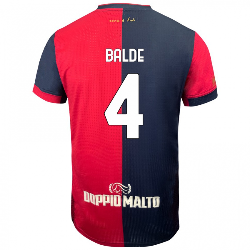 Hombre Camiseta Mamadou Balde #4 Rojo Azul Más Oscuro 1ª Equipación 2024/25 La Camisa