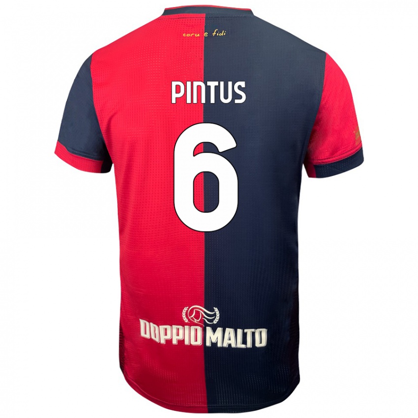 Hombre Camiseta Nicola Pintus #6 Rojo Azul Más Oscuro 1ª Equipación 2024/25 La Camisa