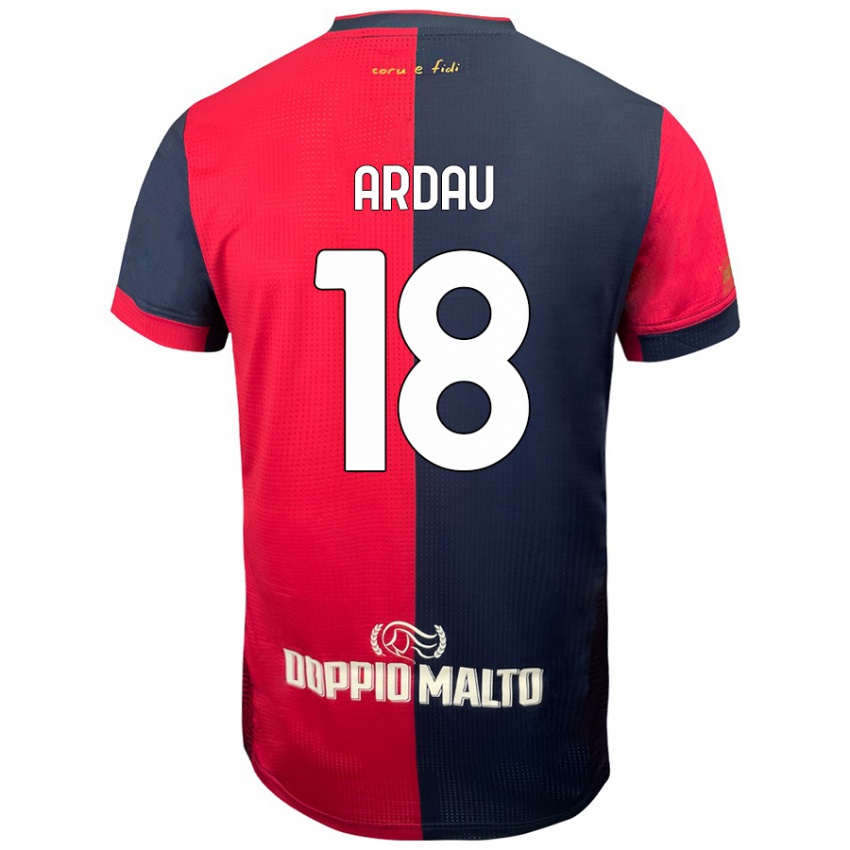 Hombre Camiseta Samuel Ardau #18 Rojo Azul Más Oscuro 1ª Equipación 2024/25 La Camisa