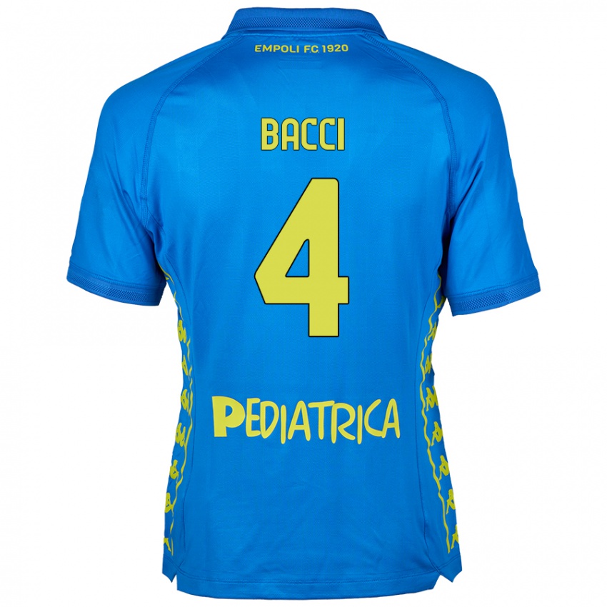 Hombre Camiseta Jacopo Bacci #4 Azul 1ª Equipación 2024/25 La Camisa