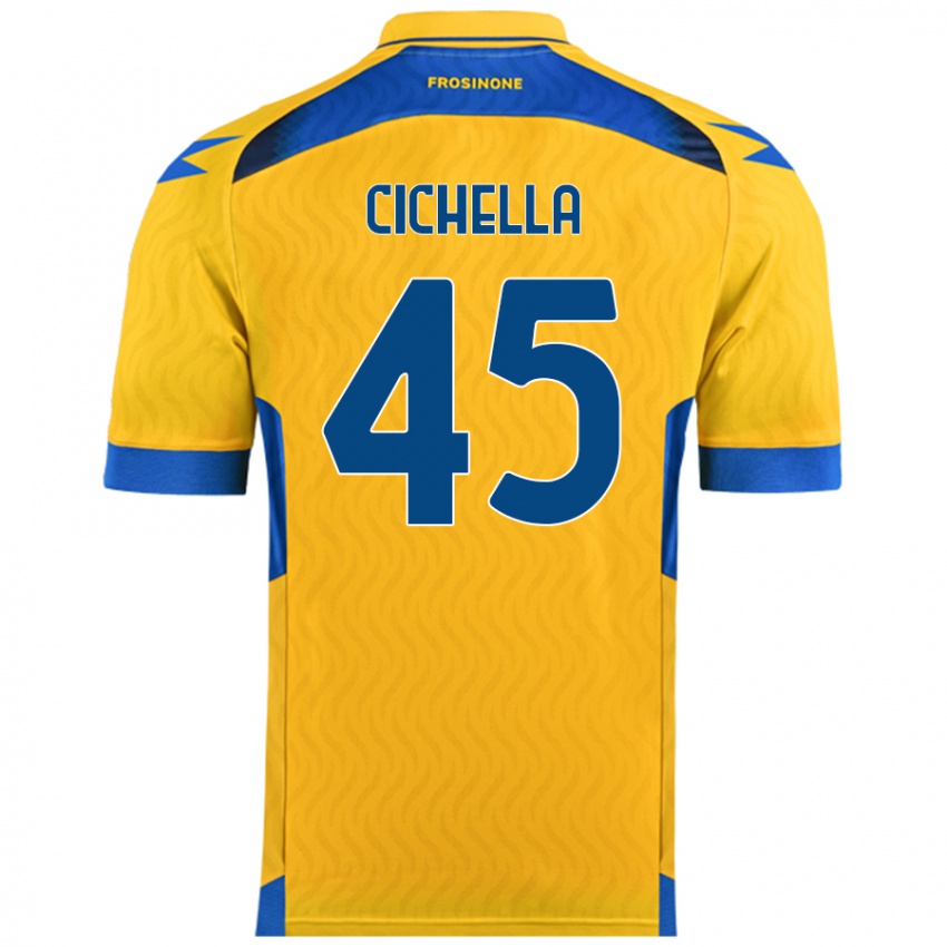 Hombre Camiseta Matteo Cichella #45 Amarillo 1ª Equipación 2024/25 La Camisa