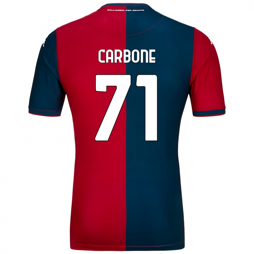 Hombre Camiseta Filippo Carbone #71 Rojo Azul Oscuro 1ª Equipación 2024/25 La Camisa