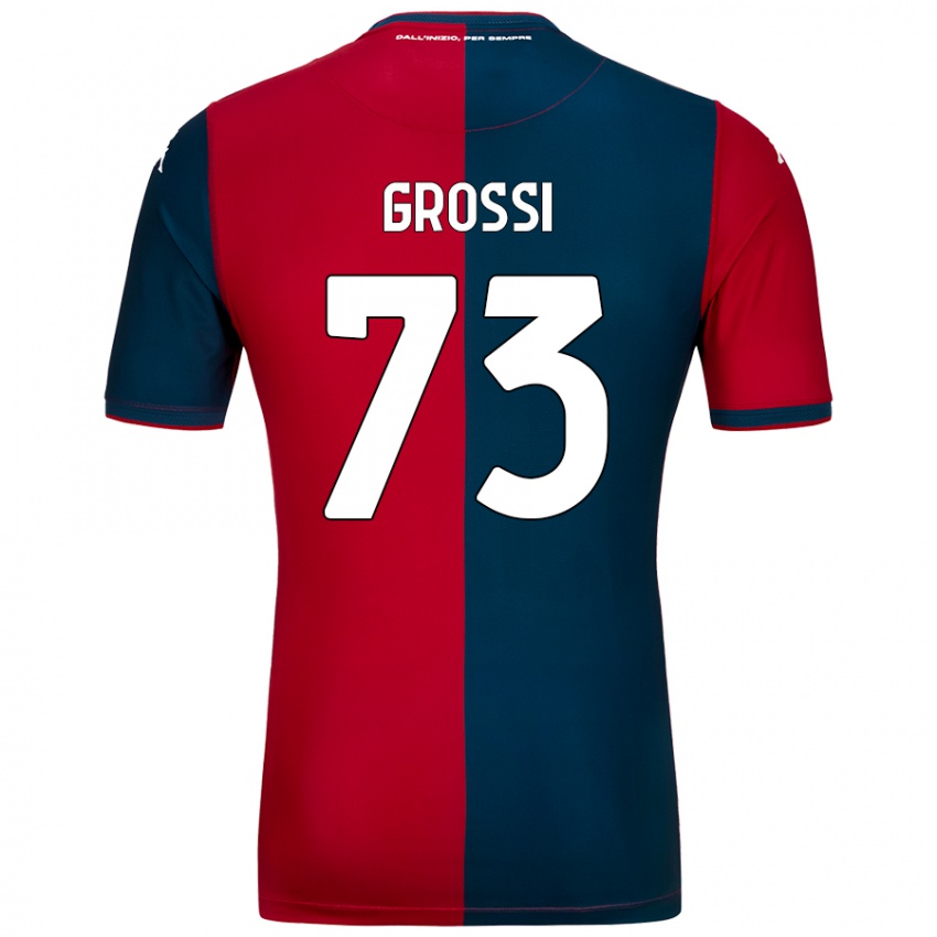 Hombre Camiseta Jacopo Grossi #73 Rojo Azul Oscuro 1ª Equipación 2024/25 La Camisa