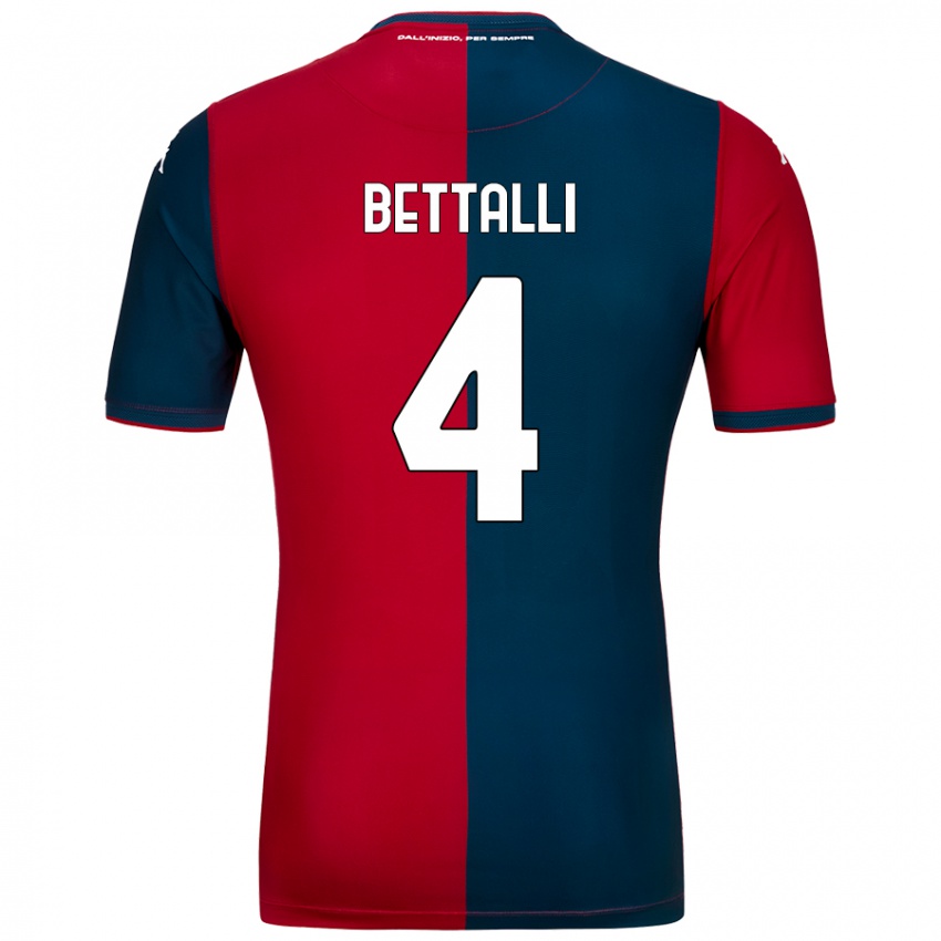 Hombre Camiseta Giorgia Bettalli #4 Rojo Azul Oscuro 1ª Equipación 2024/25 La Camisa