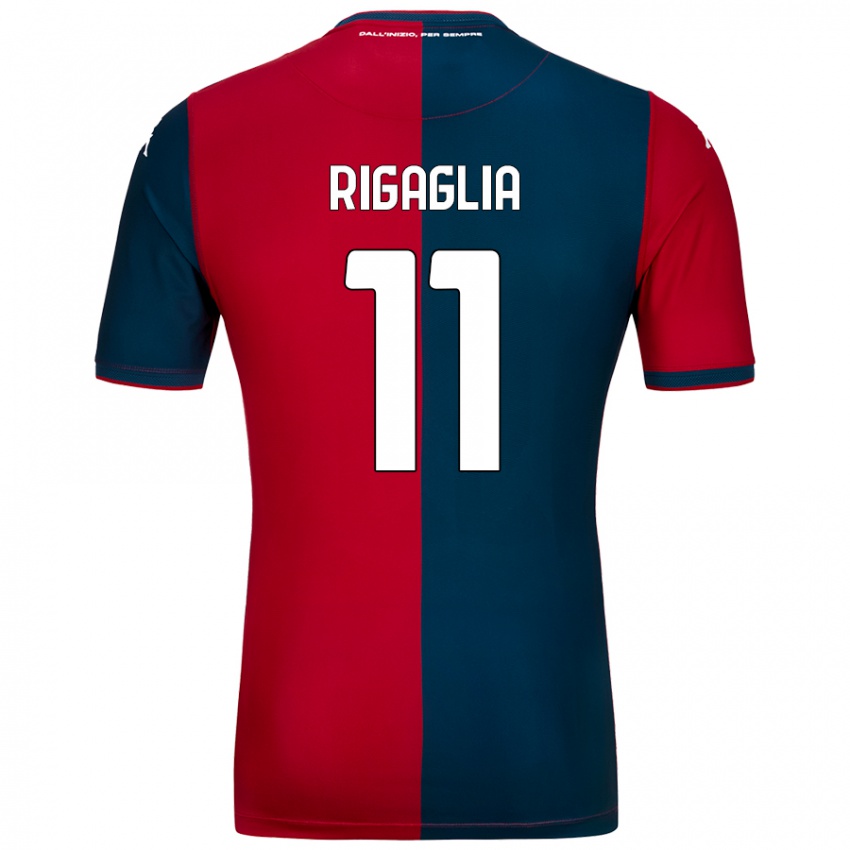 Hombre Camiseta Alison Rigaglia #11 Rojo Azul Oscuro 1ª Equipación 2024/25 La Camisa