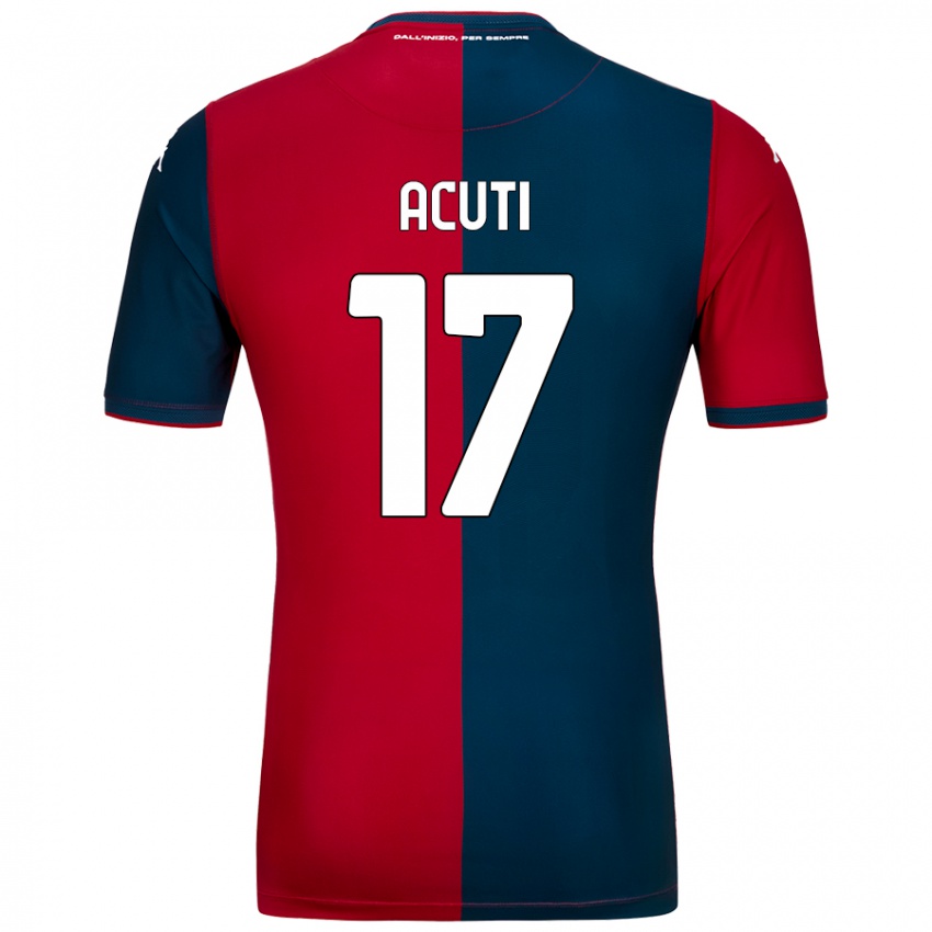 Hombre Camiseta Arianna Acuti #17 Rojo Azul Oscuro 1ª Equipación 2024/25 La Camisa