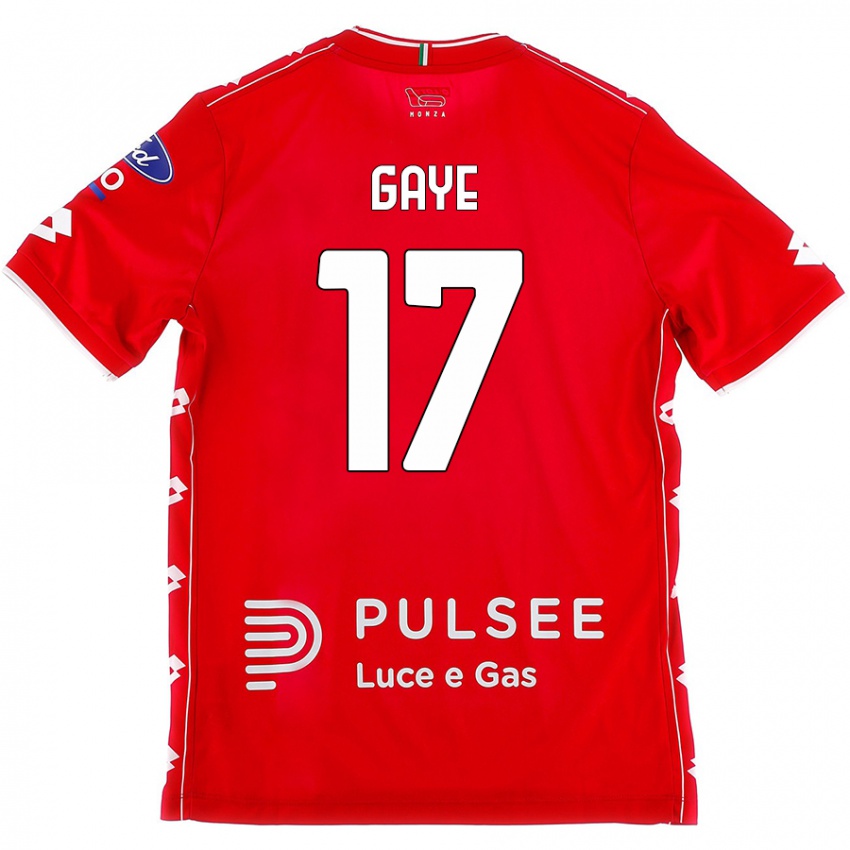 Hombre Camiseta Mamadou Gaye #17 Rojo Blanco 1ª Equipación 2024/25 La Camisa