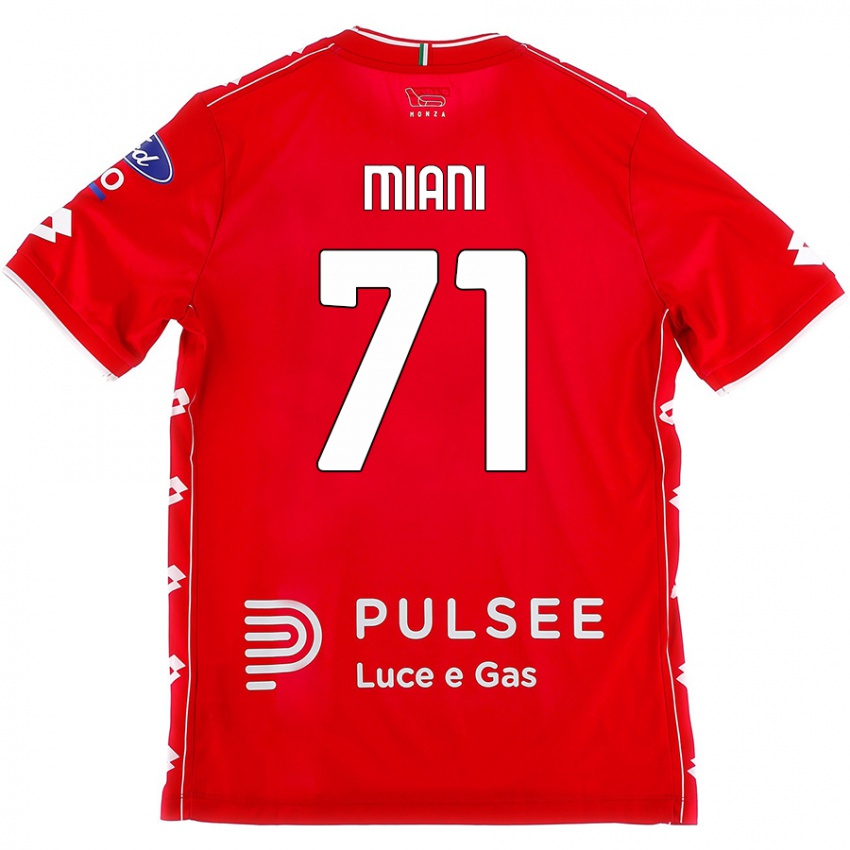 Hombre Camiseta Arthur Miani #71 Rojo Blanco 1ª Equipación 2024/25 La Camisa