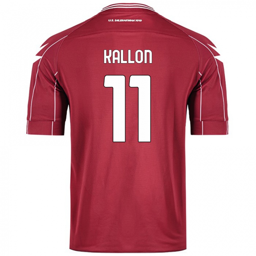 Hombre Camiseta Yayah Kallon #11 Borgoña 1ª Equipación 2024/25 La Camisa