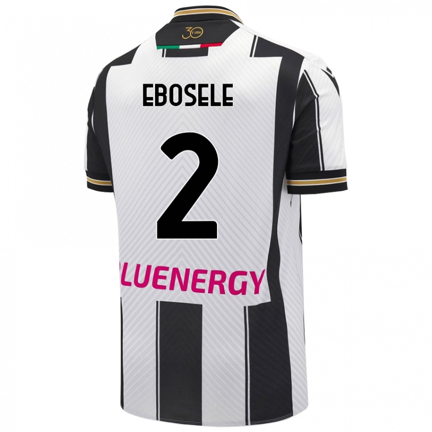 Hombre Camiseta Festy Ebosele #2 Blanco Negro 1ª Equipación 2024/25 La Camisa