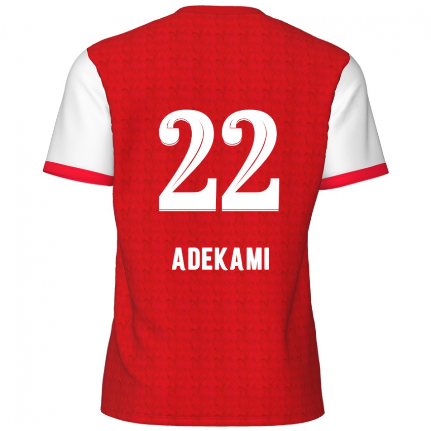 Hombre Camiseta Farouck Adekami #22 Rojo Blanco 1ª Equipación 2024/25 La Camisa