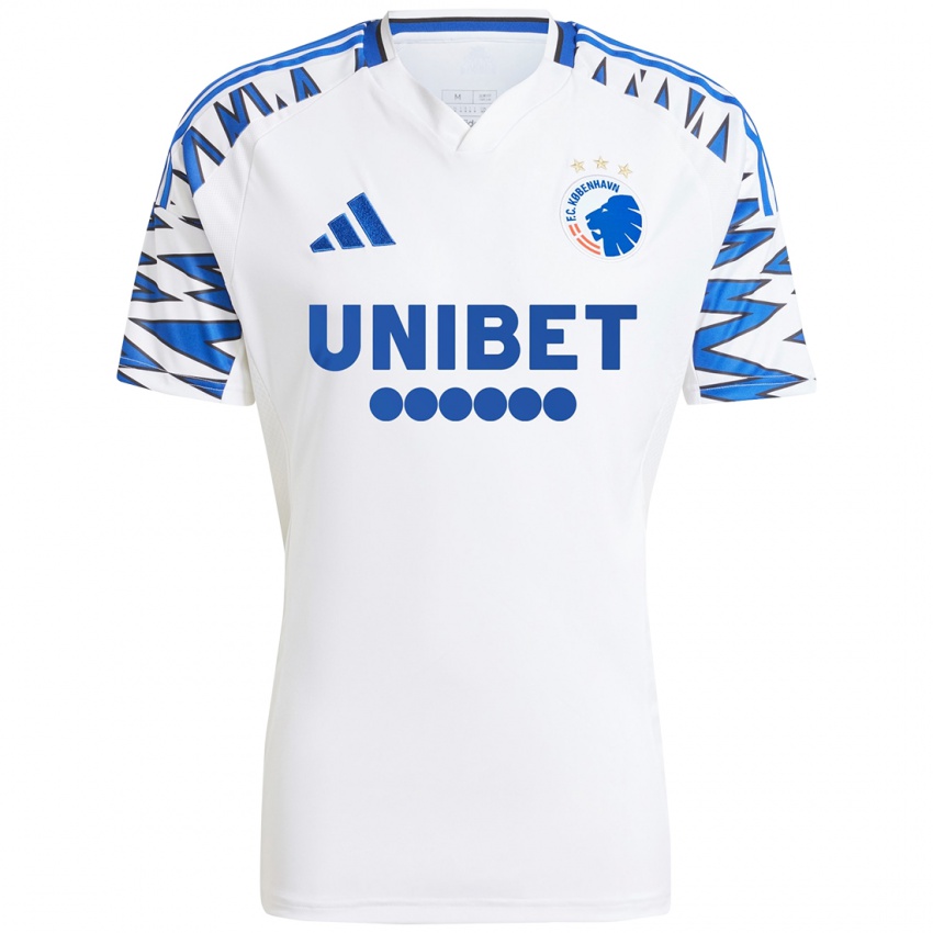 Hombre Camiseta Munashe Garananga #4 Blanco Azul Cielo 1ª Equipación 2024/25 La Camisa