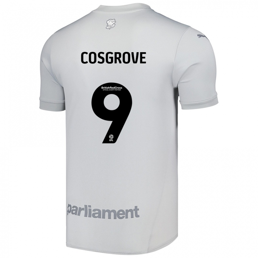 Hombre Camiseta Sam Cosgrove #9 Gris Plata 2ª Equipación 2024/25 La Camisa