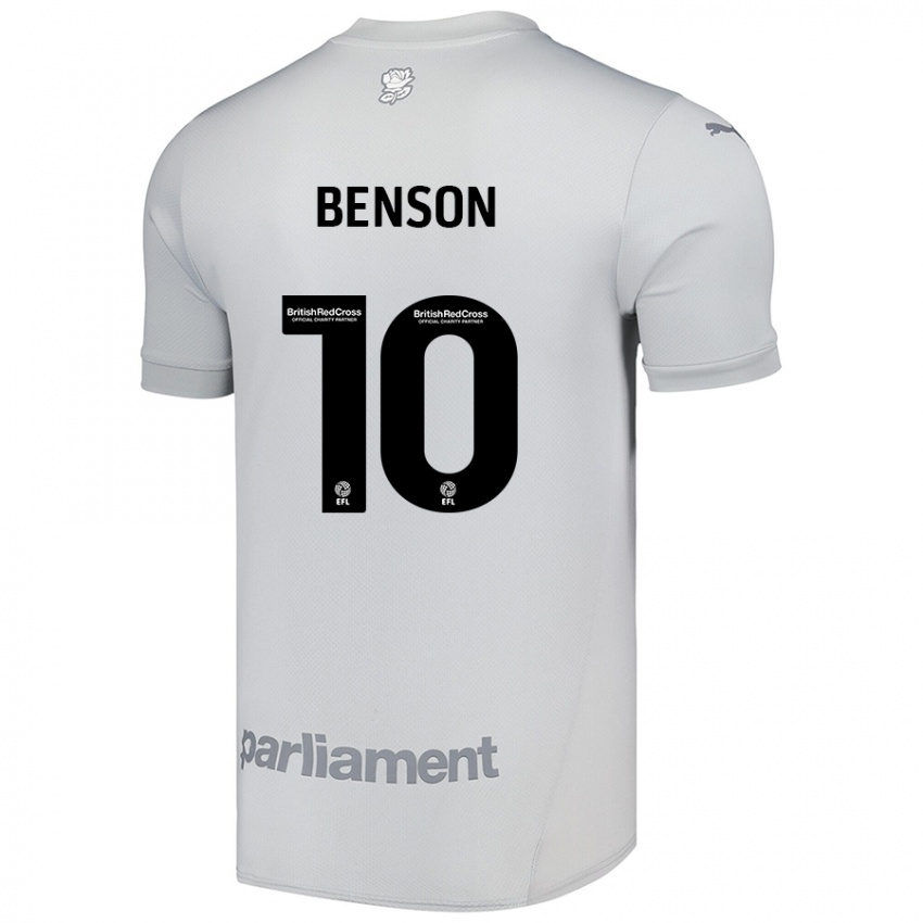 Hombre Camiseta Josh Benson #10 Gris Plata 2ª Equipación 2024/25 La Camisa