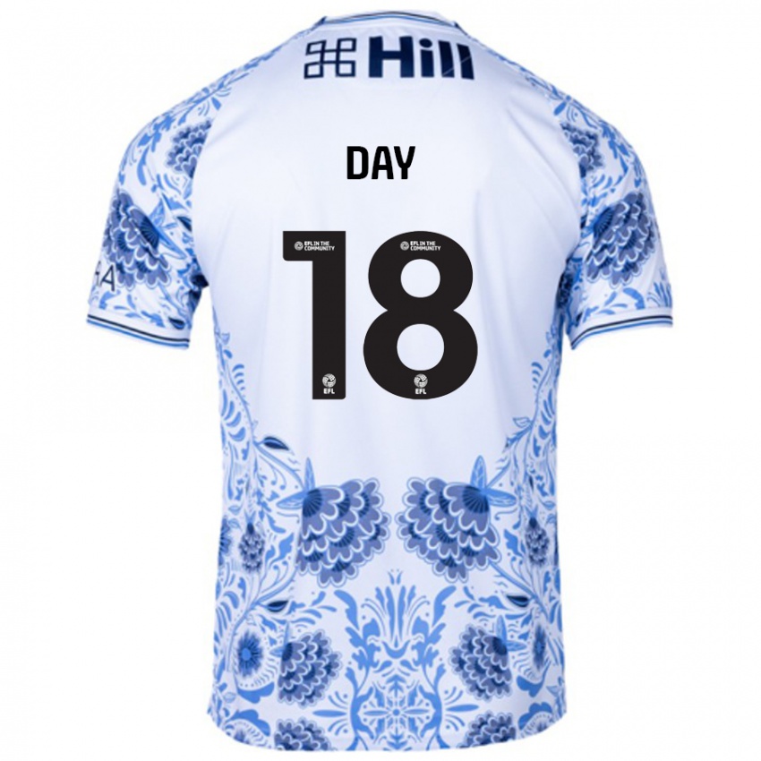 Hombre Camiseta Niamh Day #18 Blanco Azul 2ª Equipación 2024/25 La Camisa