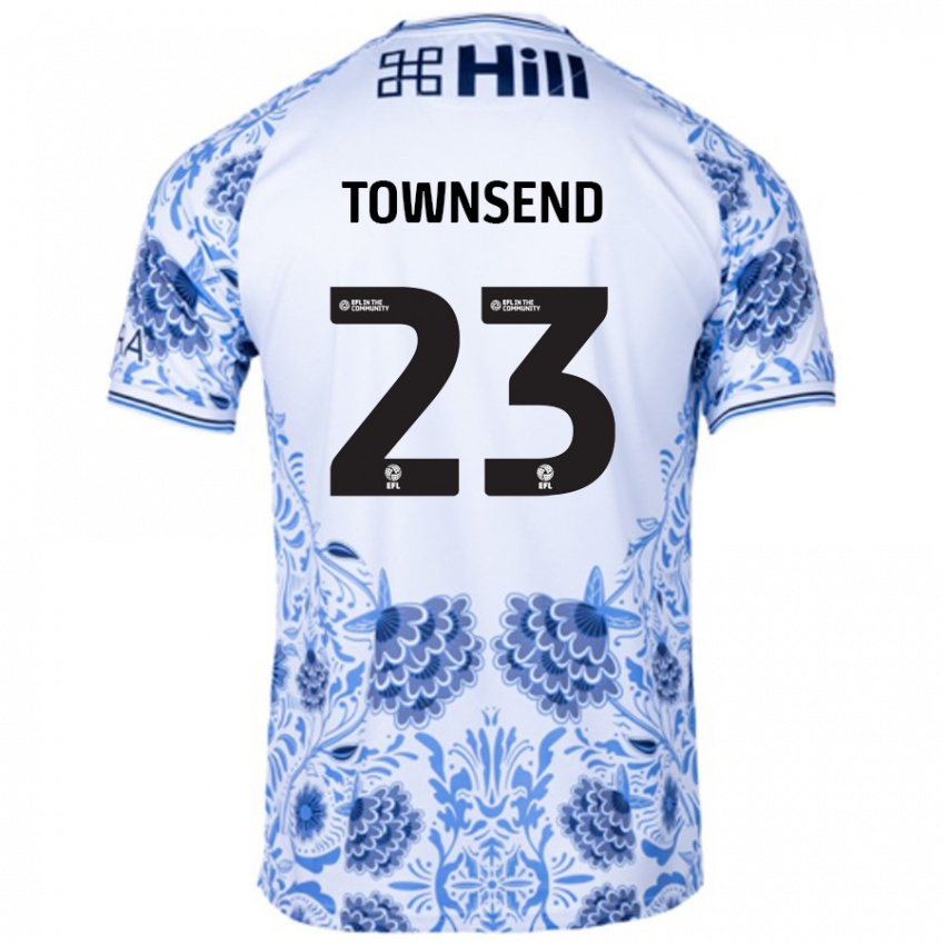 Hombre Camiseta Eleanor Townsend #23 Blanco Azul 2ª Equipación 2024/25 La Camisa