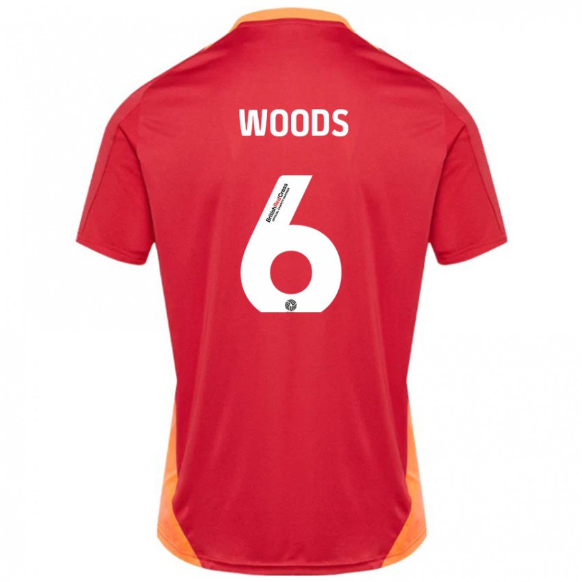 Hombre Camiseta Ryan Woods #6 Azul Blanquecino 2ª Equipación 2024/25 La Camisa