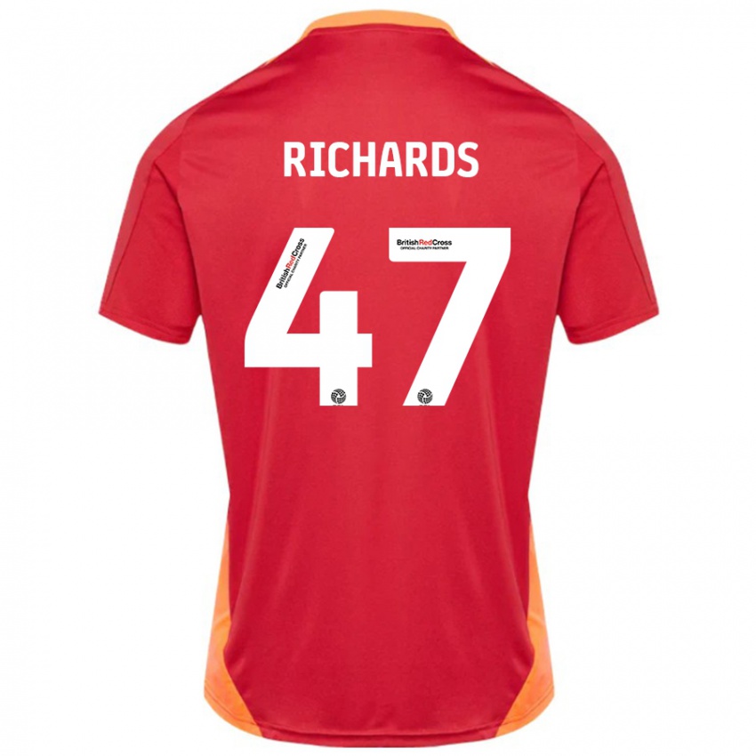 Hombre Camiseta Jake Richards #47 Azul Blanquecino 2ª Equipación 2024/25 La Camisa