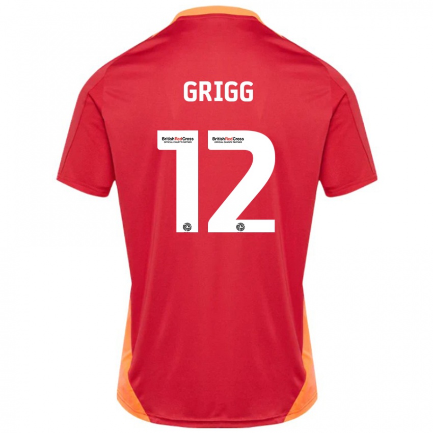 Hombre Camiseta Katie Grigg #12 Azul Blanquecino 2ª Equipación 2024/25 La Camisa