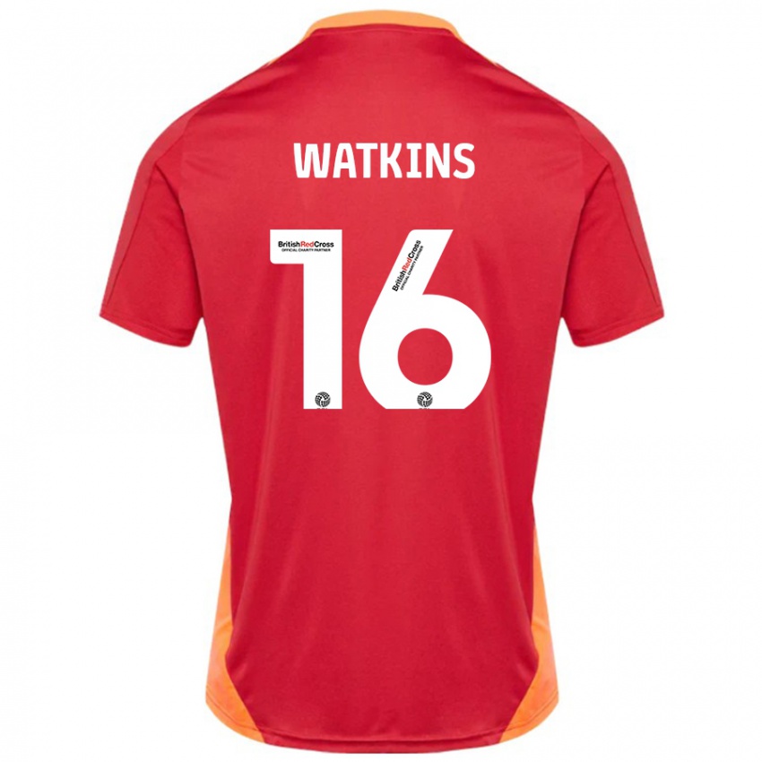 Hombre Camiseta Zoe Watkins #16 Azul Blanquecino 2ª Equipación 2024/25 La Camisa