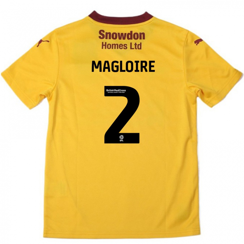 Hombre Camiseta Tyler Magloire #2 Naranja Borgoña 2ª Equipación 2024/25 La Camisa