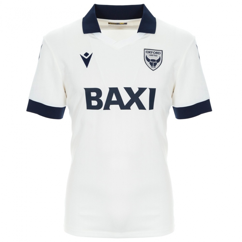 Hombre Camiseta Max Woltman #27 Blanco Azul Marino 2ª Equipación 2024/25 La Camisa