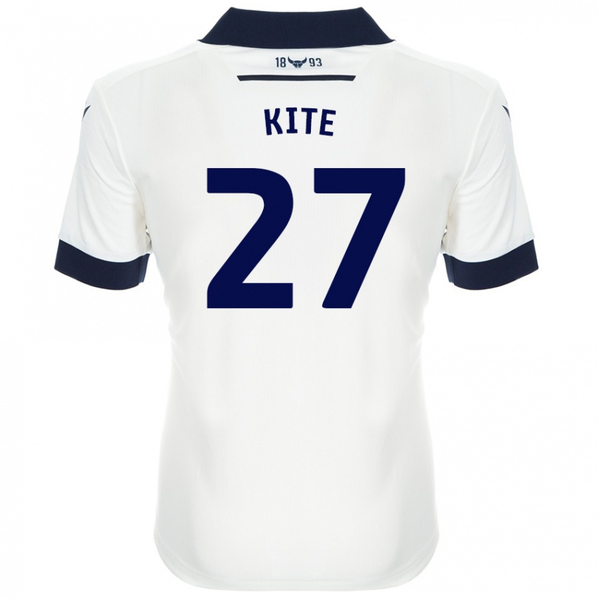 Hombre Camiseta Rose Kite #27 Blanco Azul Marino 2ª Equipación 2024/25 La Camisa