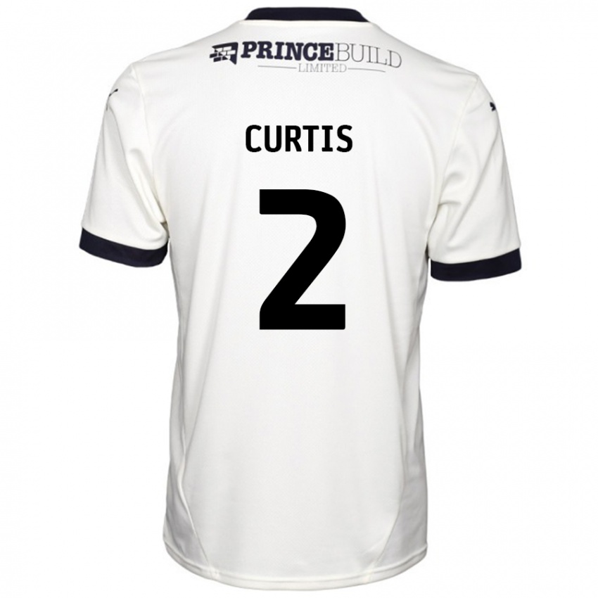 Hombre Camiseta Sam Curtis #2 Blanquecino Negro 2ª Equipación 2024/25 La Camisa