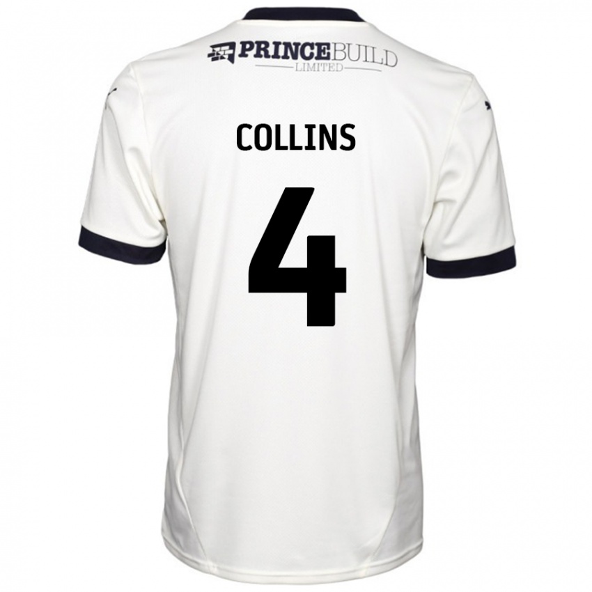 Hombre Camiseta Archie Collins #4 Blanquecino Negro 2ª Equipación 2024/25 La Camisa