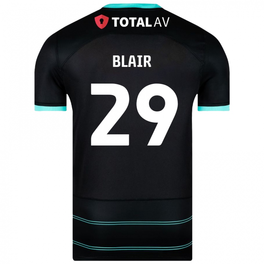 Hombre Camiseta Harvey Blair #29 Negro 2ª Equipación 2024/25 La Camisa